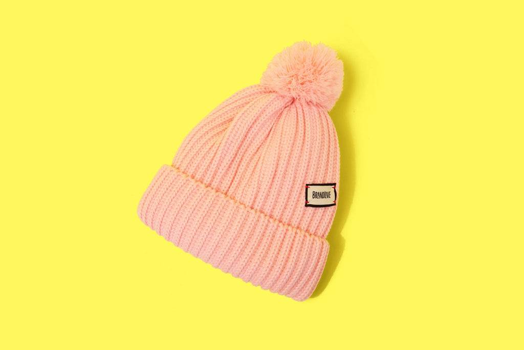 Kids Pompom Beanie - Pink
