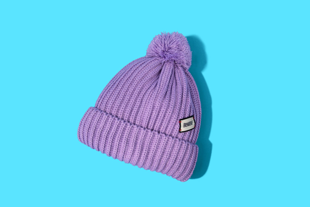 Pompom Beanie - Purple