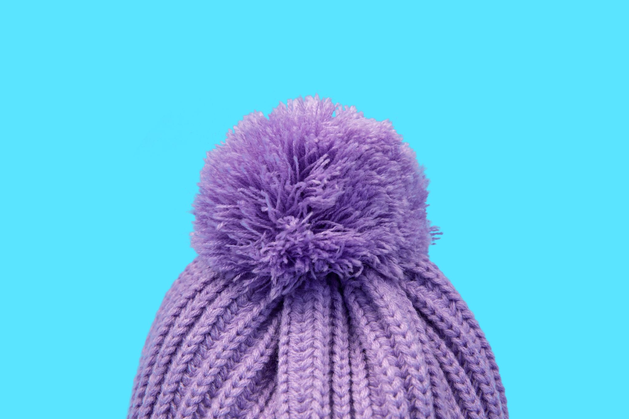 Pompom Beanie - Purple