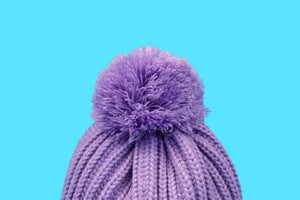 Pompom Beanie - Purple