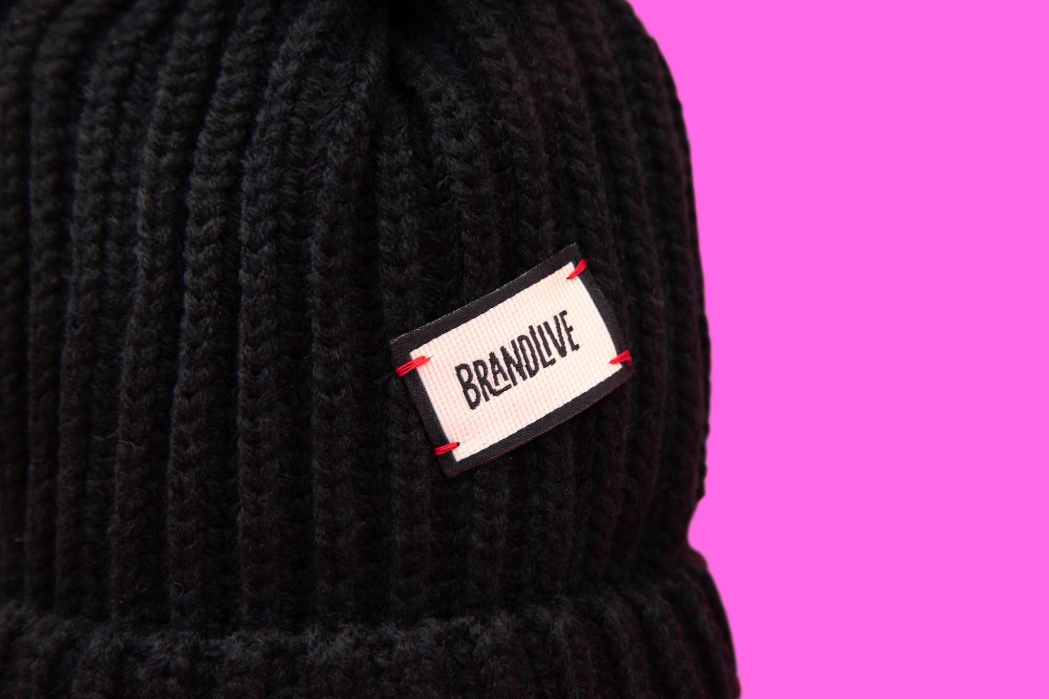 Kids Pompom Beanie - Black